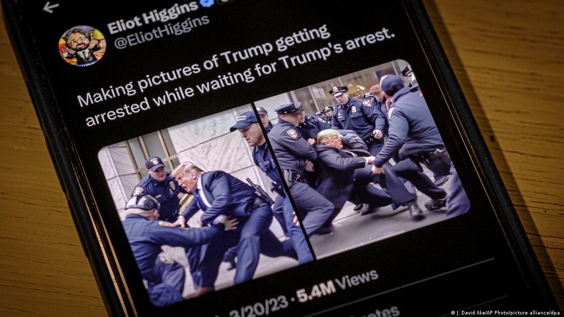 Скриншот сгенерированной с помощью ИИ фотографии Дональда Трампа 