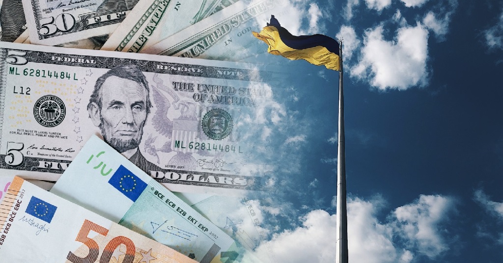Money, Ukrainian flag 