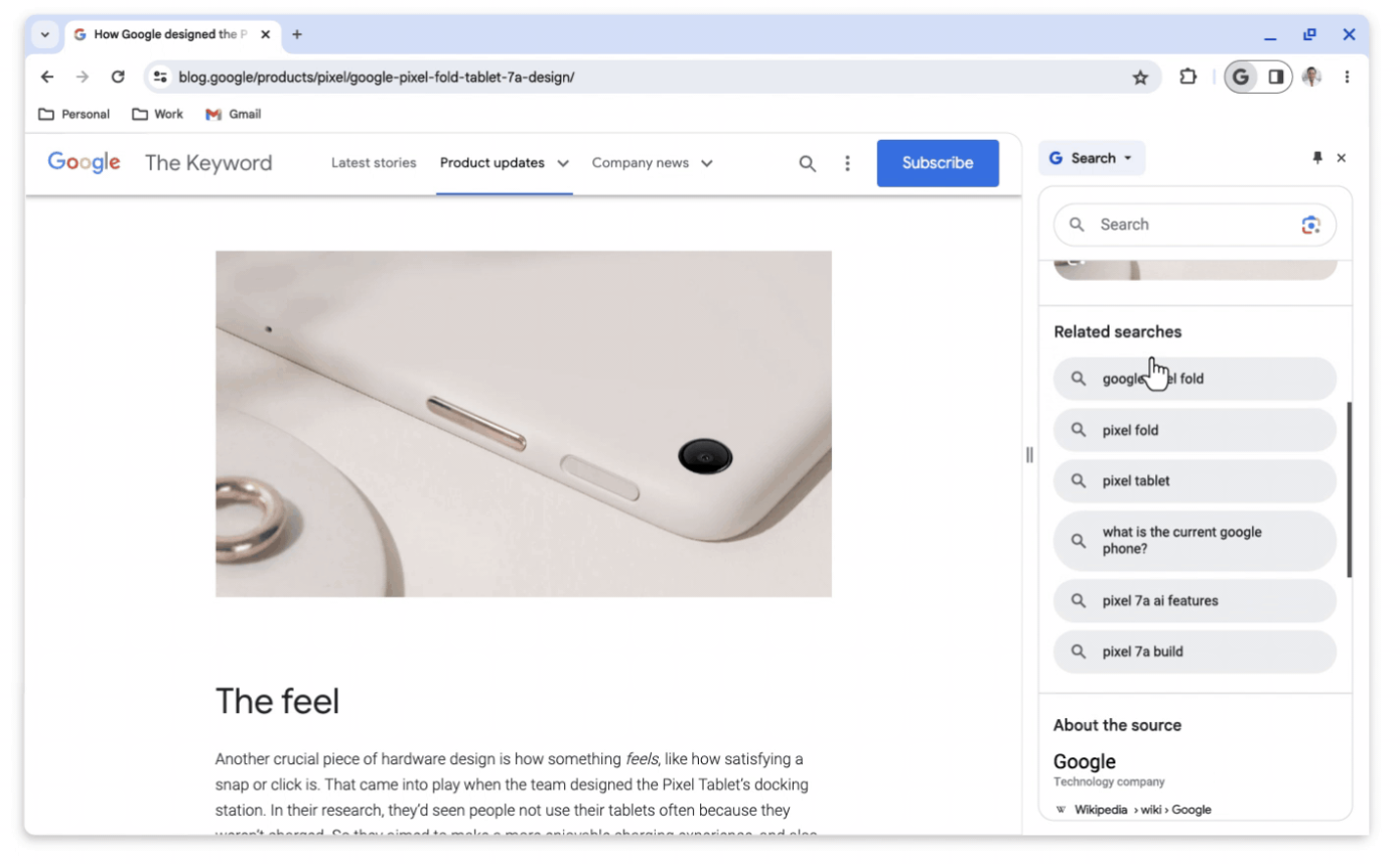 Скріншот презентації оновлення Google Chrome