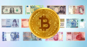 Ринкові капіталізації валют світу в біткоїнах