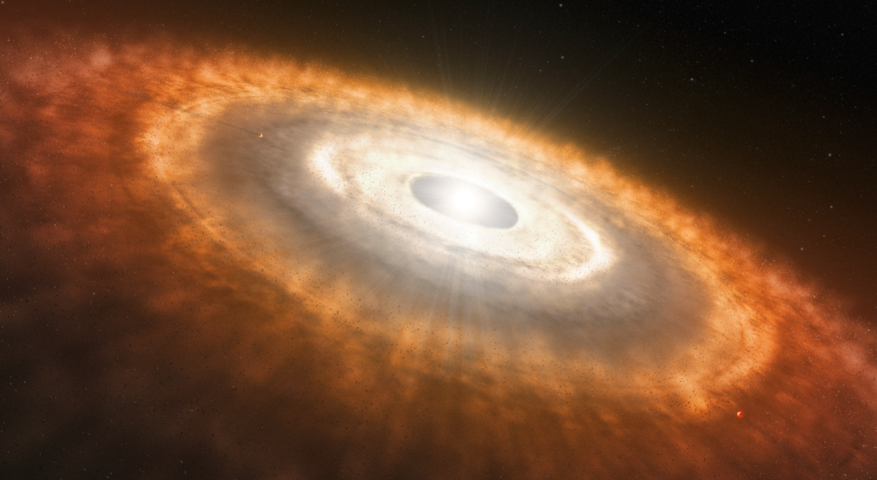 Художнє зображення молодої зірки, оточеної протопланетним диском