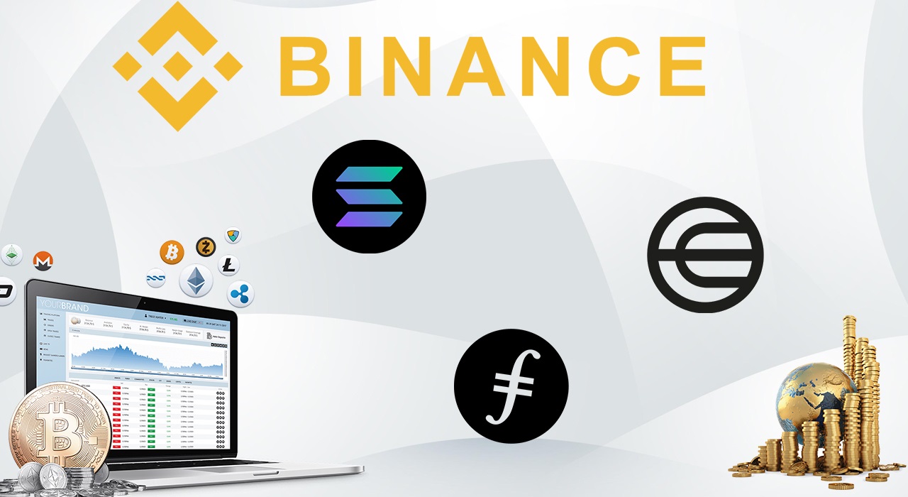 Binance объявила о новых листингах Solana, Worldcoin и Filecoin 