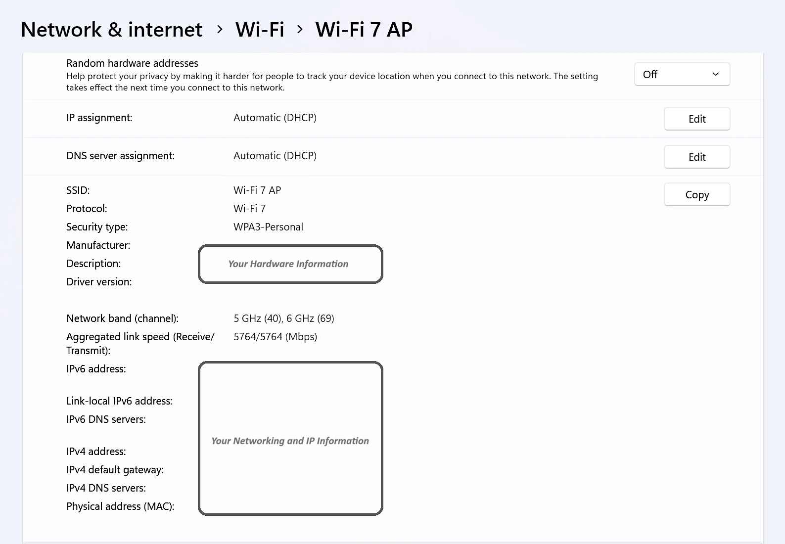 Налаштування Wi-Fi 7 Windows 11 (Microsoft)