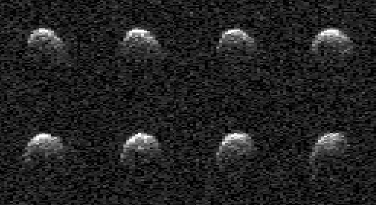 Серия изображений астероида 2008 OS7 за день до того, как он приблизился к Земле 2 февраля