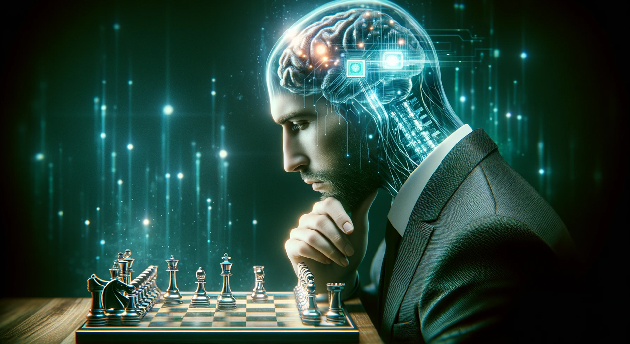 Neuralink показав відео людини, що грає в шахи з чипом у мозку. Фото згенеровано за допомогою chat.openai.com
