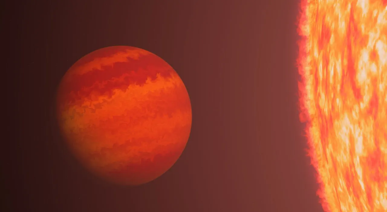 Ілюстрація екзопланети Фенікс у сяйві її материнської зірки.