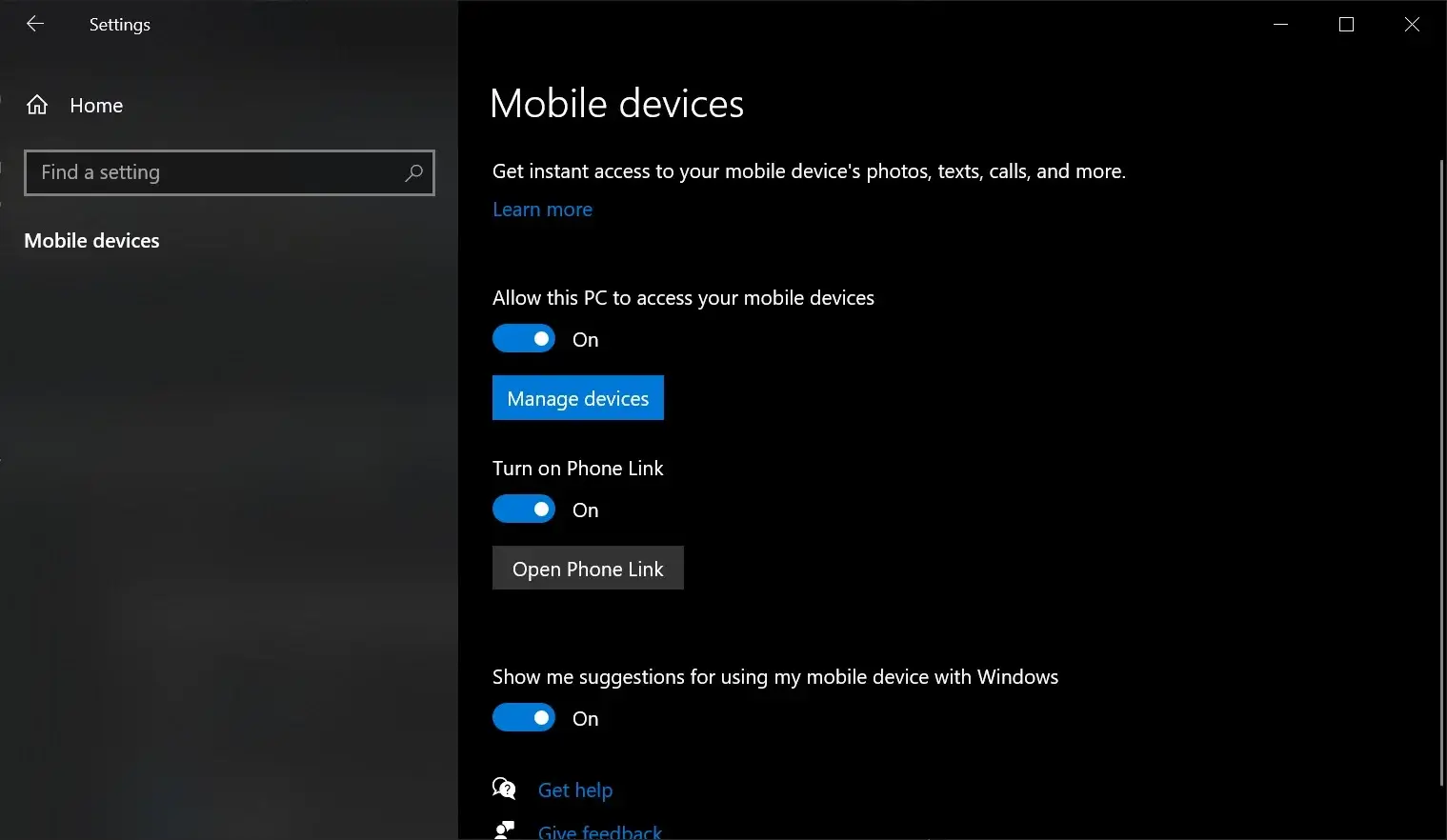 Управление мобильными устройствами в Windows 10
