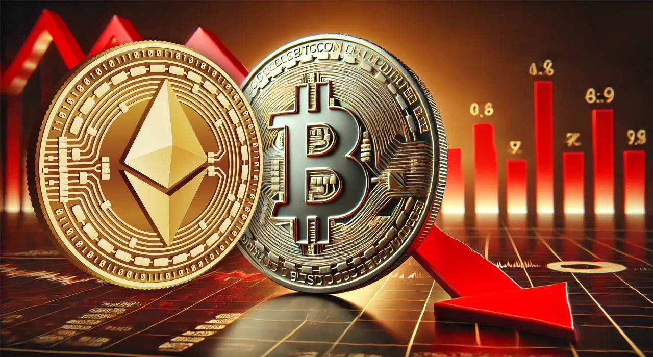 Ціна Біткоїна та Ethereum падає: що відбувається на крипторинку