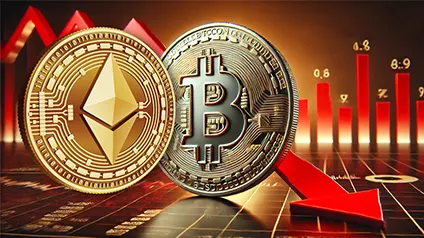 Ціна Біткоїна та Ethereum падає: що відбувається на крипторинку