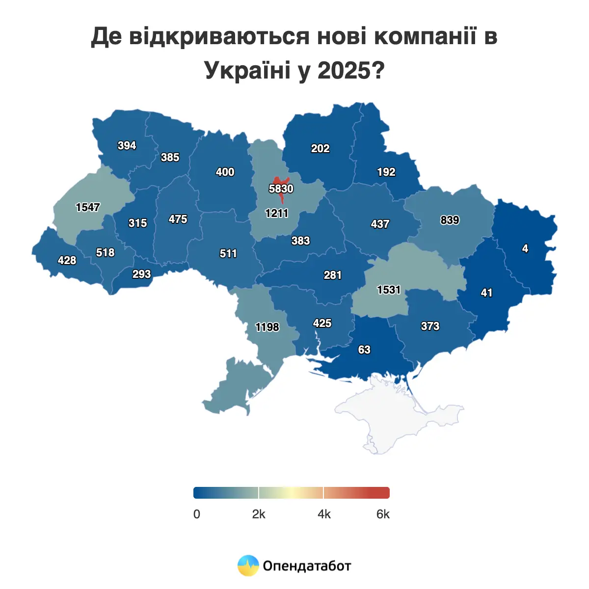 Скільки нових компаній зʼявилося у 2025 — Опендатабот