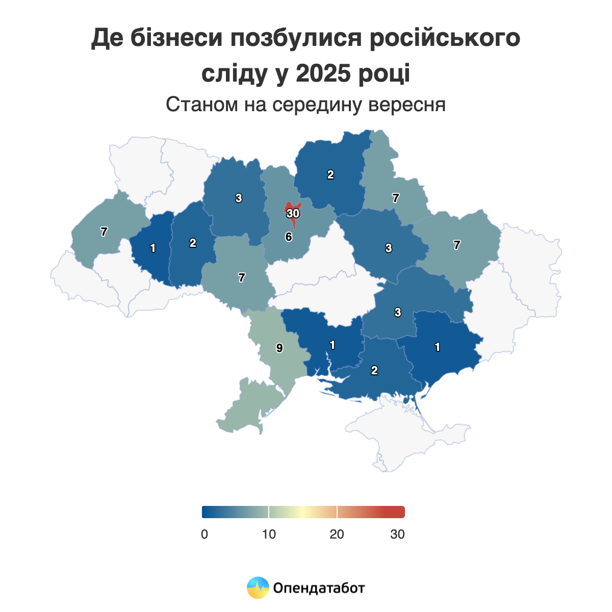 91 компанія позбулася російського сліду у 2025 — Опендатабот