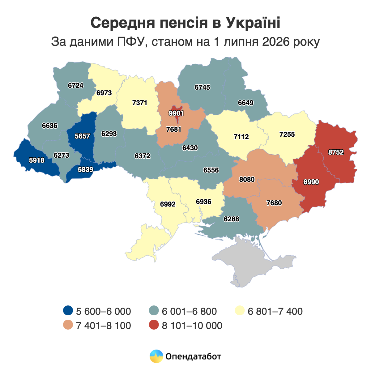 Яка середня пенсія в Україні — Опендатабот